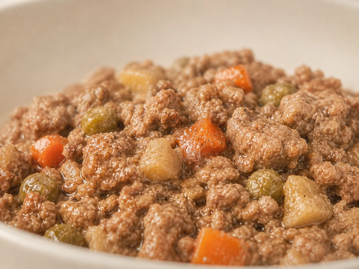 Comida real Benny cozinhada lentamente com carne e legumes